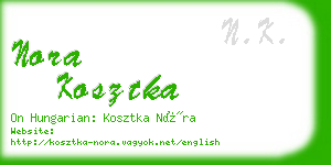 nora kosztka business card